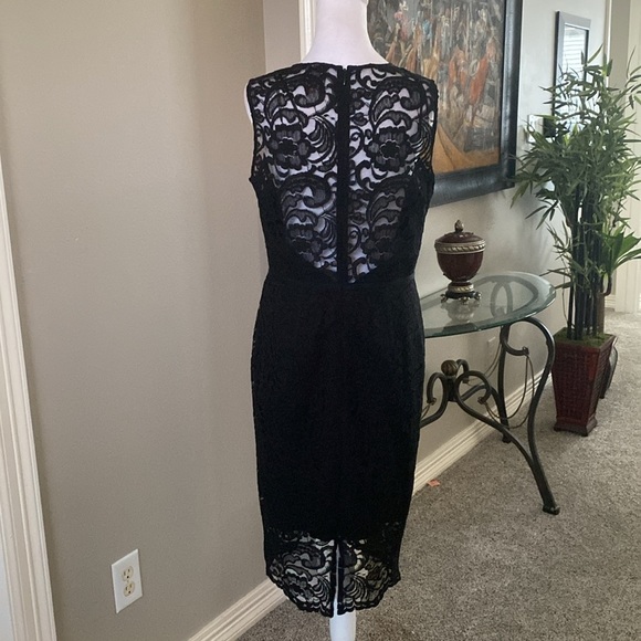 Vince Camuto Black Sleeveless Sheath Cocktail Midi Dress size 10 - Picture 5 of 15